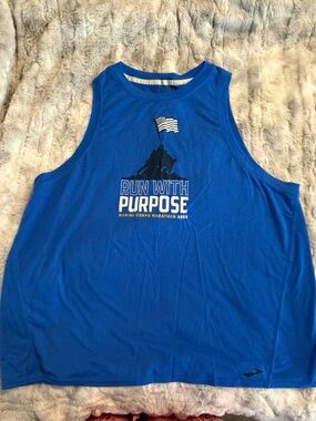 Brooks Blue 'Run With Purpose' Sleeveless Marathon Tank